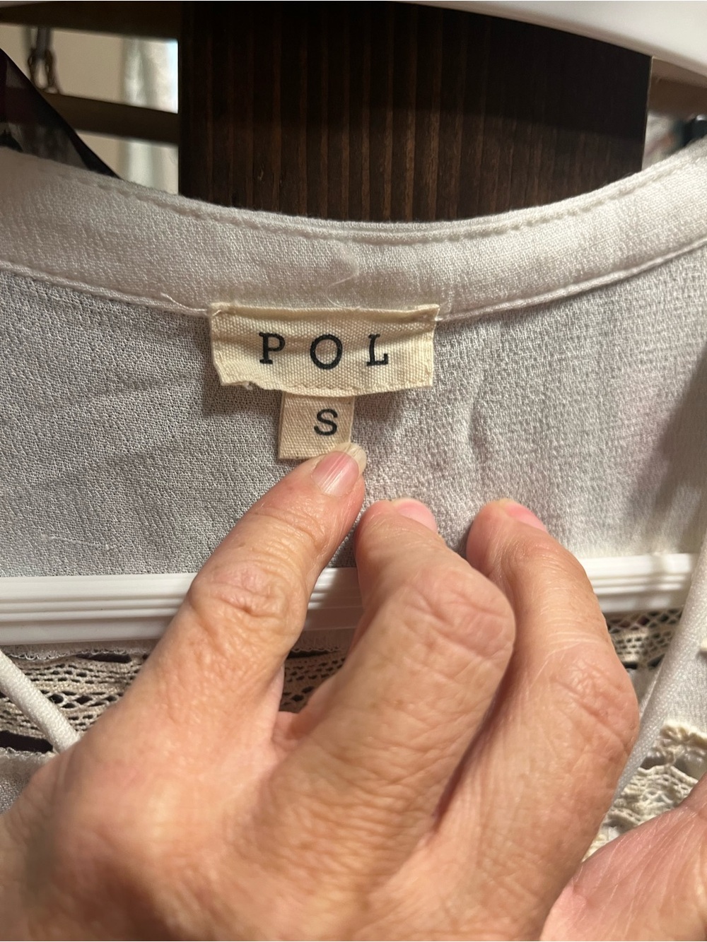 POL White Maxi Dress with Beige Trim - Picture 2 of 5